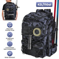 42L/11Gal Fishing Backpack Large Capacity Fishing Tackle Storage Bag with Rod Holders 16-Pocket Water-Resistant with Divider Adjustable Padded Straps for Fishing Gear Outdoor Camping Hiking